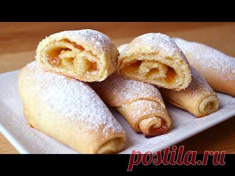 Очень вкусные рулеты с джемом | Простой рецепт без яиц #229