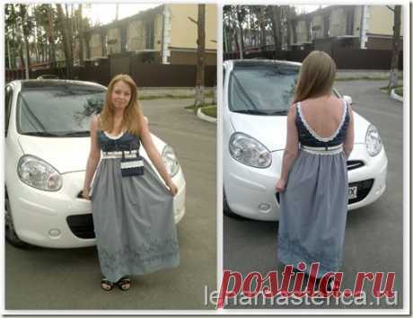 Сарафан “Барышня-крестьянка”. Переделка из старых джинсов