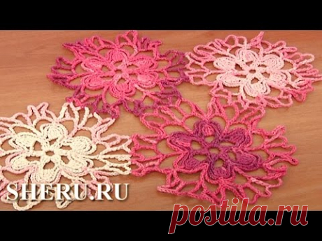 Joining Cochet Floral Motif Урок 29 Вязание мотива крючком
