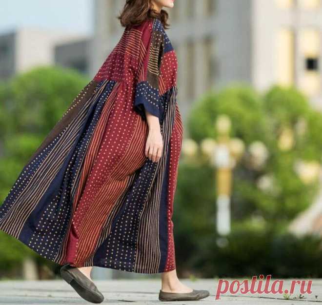 Loose fitting maxi dress Cotton long dress Party dress high | Etsy