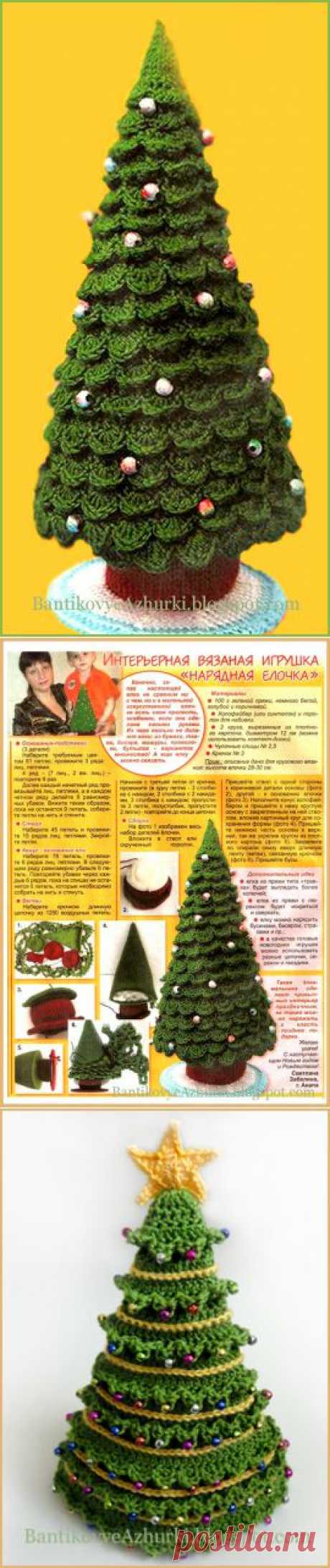 BantikovyeAzhurki.blogspot.com: Как связать новогоднюю елочку (мастер-класс).