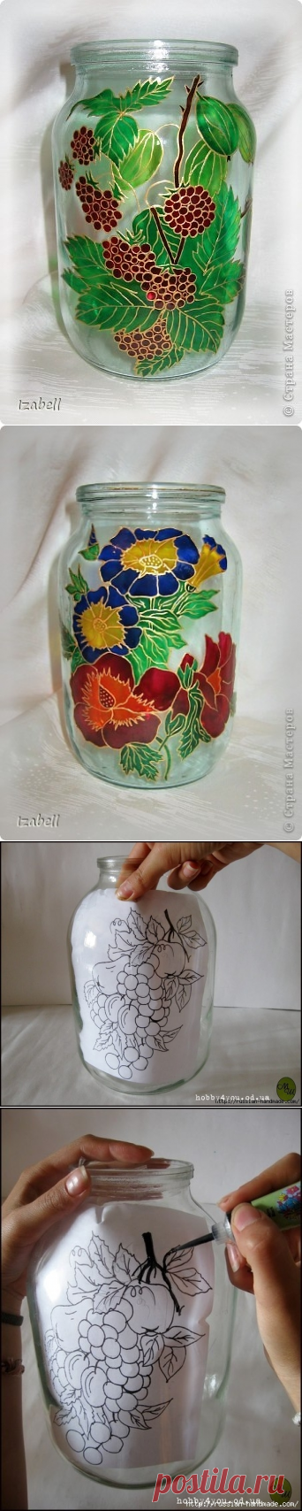 Витражи на банках. Декор баночек для компотов