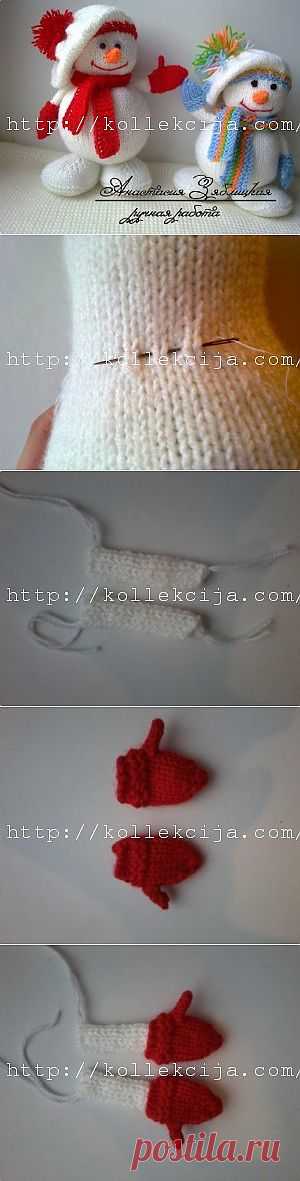 Вязаный Снеговик спицами | Своими руками