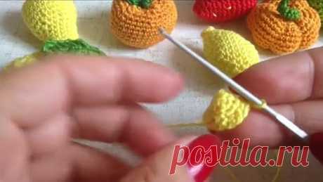 Вяжем кукурузу крючком . Фрукты и овощи крючком . Игрушки крючком