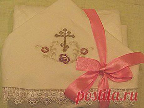 Пеленка для крещения с вышитым капюшоном. МК от Ольги Bikuni..