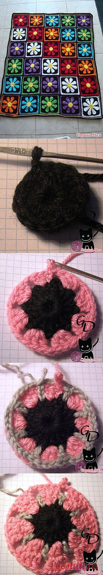 Мотив пледа "Daisy Flower".
