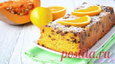Тыквенный кекс с изюмом и цитрусовой заливкой | Рецепты "Вкуснятинки"