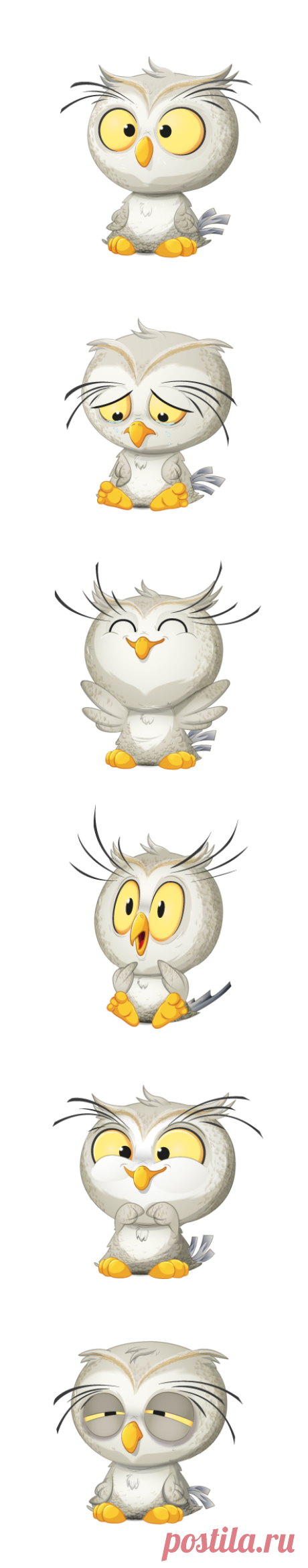 Baby owl stickers on Behance