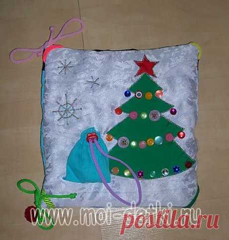 Своими руками &gt; Поделки с детьми &gt; Поделки к Новому Году &gt; Новогодние елки &gt; Аппликация из ткани - новогодняя елка