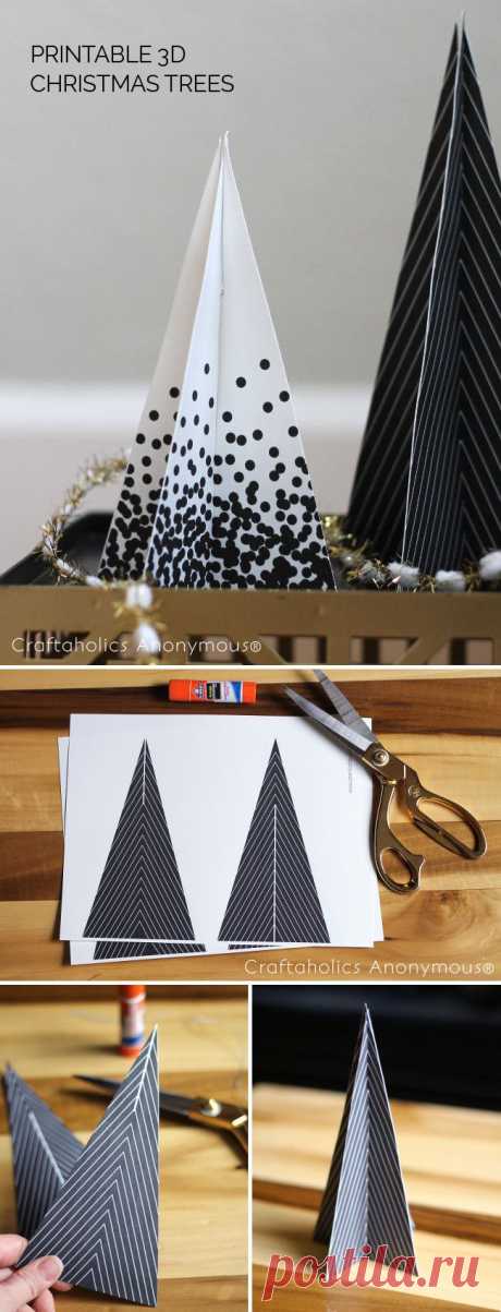 Free Printable 3D Christmas Trees