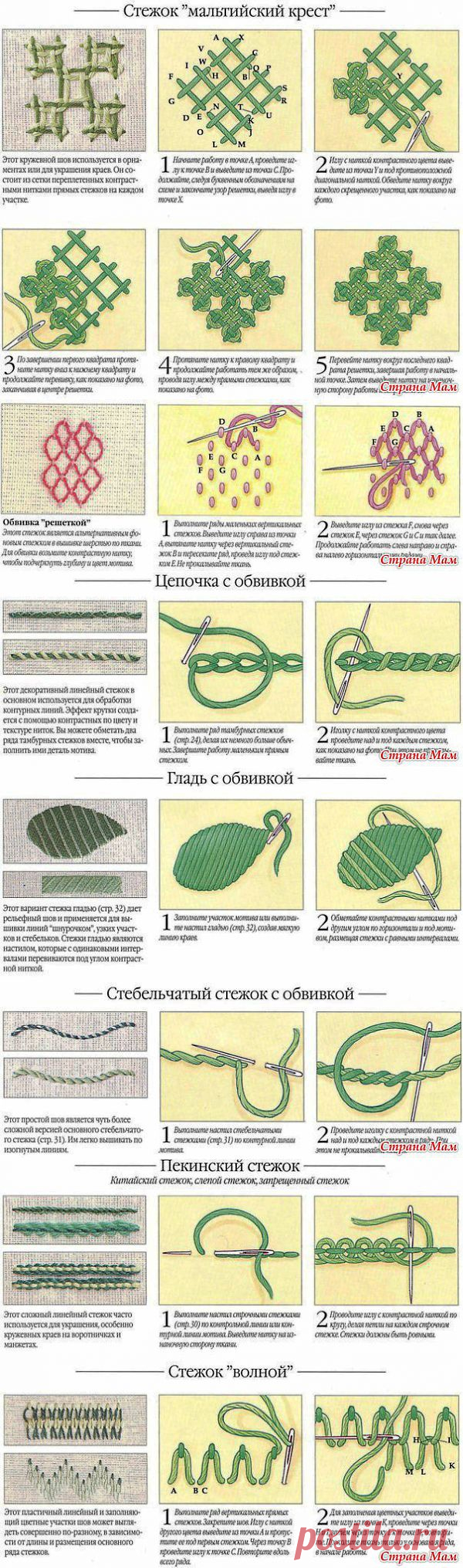 ВИДЫ СТЕЖКОВ В ОБЪЕМНОЙ ВЫШИВКЕ.: Дневник группы "Клуб рукоделия" - Страна Мам