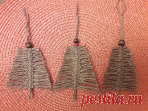 Новогоднее украшение-игрушка из джута ЕЛОЧКА | Вязальная Авантюра