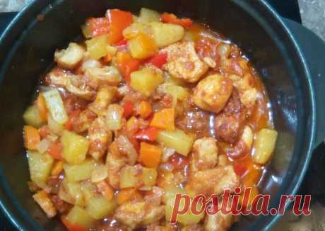 Курица с ананасами для стройняшек!