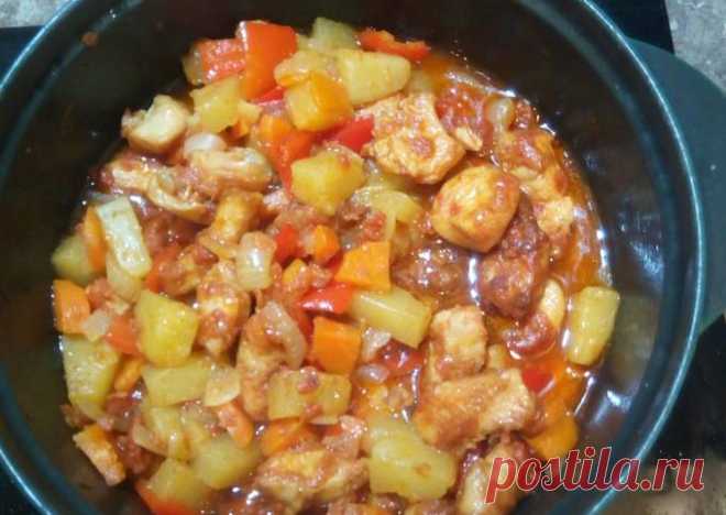 Курица с ананасами для стройняшек!
