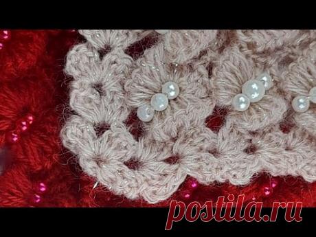 Узор для шали "Бусины в цветах"