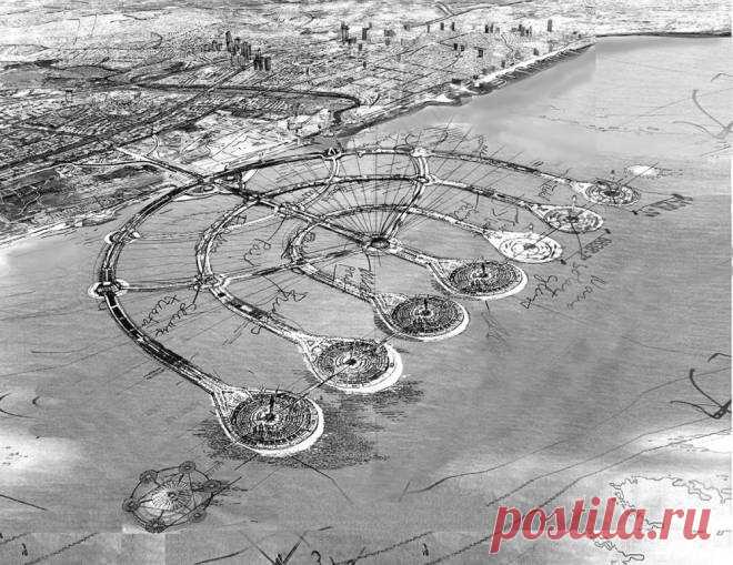 Острова Менора — фантастический проект Израиля Проект Menorah Islands — группа искусственных островов в форме меноры — расширит жилые территории Израиля за счет Средиземного моря. Авторы амбициозно