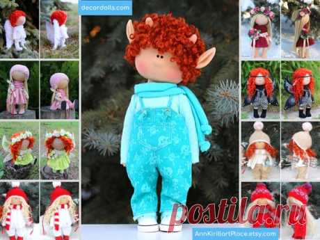 Elf Rag Doll Handmade, Unique Elf Interior Doll, Home Decoration Doll, Art Decor Doll, Fabric Collection Doll, Tilda Custom Doll by Olga P Hello dear visitors,  This is handmade elf doll created by Master Olga P (Kazan, Russia).  DOLL IS READY FOR SHIPMENT. All dolls on the photo are made by artist Olga P. You can find them in our shop by search by artist name Olga P: https://www.etsy.com/shop/AnnKirillartPlace?search_query=olga+p