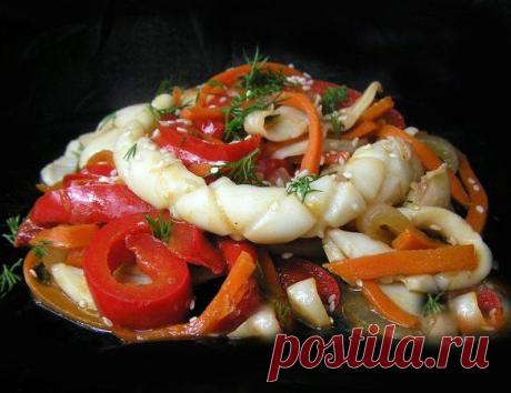 Вкусности » Кальмар с овощами по-корейски » Рецепты от Дайкири