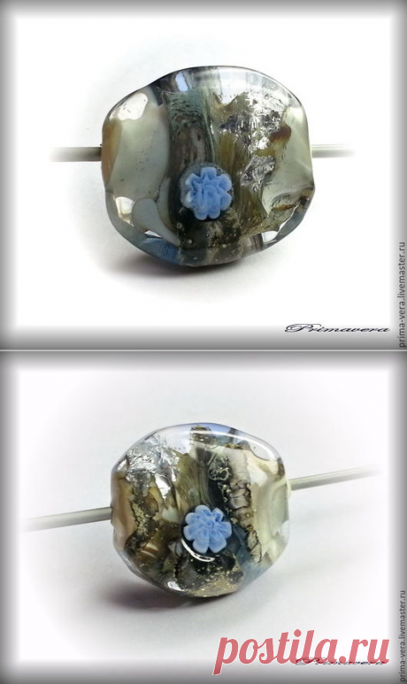 Барвинок - кулон, подвеска, лэмпворк, lampwork, авторский лэмпворк, ожерелье, колье, браслет