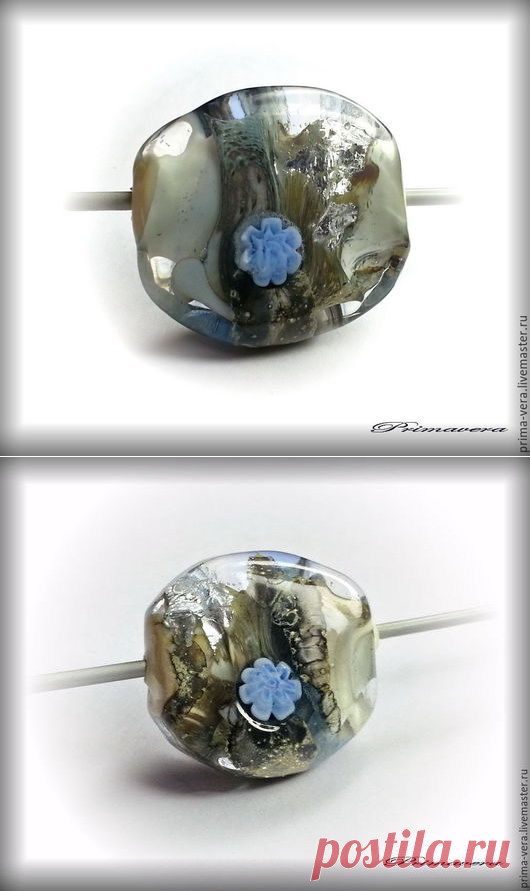 Барвинок - кулон, подвеска, лэмпворк, lampwork, авторский лэмпворк, ожерелье, колье, браслет