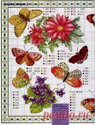 (637) Borboletas - #1 | Ponto Cruz by Susana | kolor