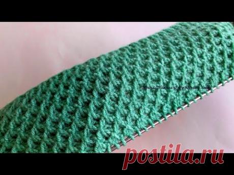 Тепло и красиво! Одна сторона - соты, вторая - жемчужный узор - двухсторонний узор спицами