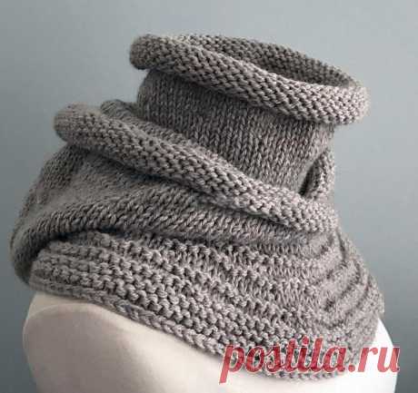 Воротник капюшон спицами