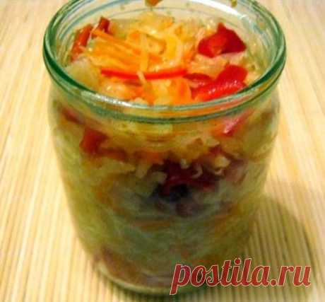 Закусочный маринованный капустный салат - рецепт с фото / Простые рецепты