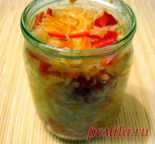 Закусочный маринованный капустный салат - рецепт с фото / Простые рецепты