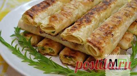 Жареные трубочки из лаваша с сырной начинкой - кулинарный . Миллион Меню