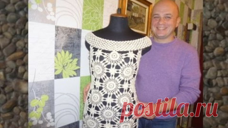 Платье крючком "Эден". Кокетка.