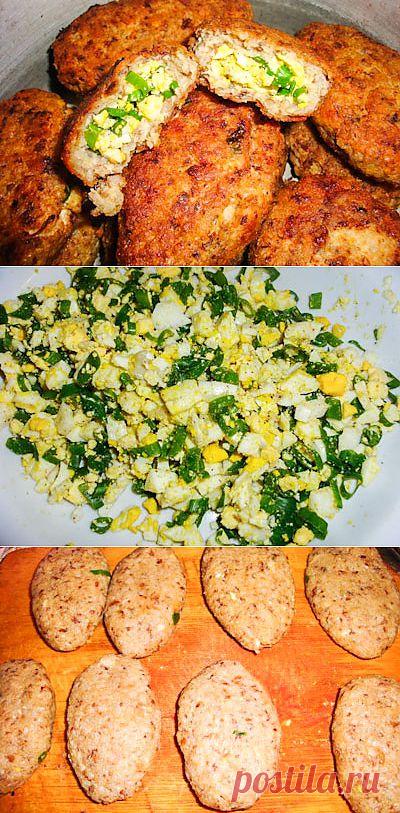 Гречневые зразы с куриным филе, зеленым луком и яйцом. Фото-рецепт  / Готовим.РУ