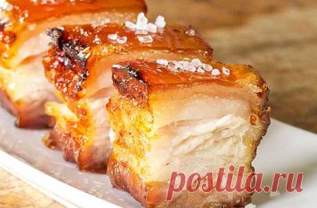 Сало, запеченное в духовке - пошаговый рецепт приготовления с фото