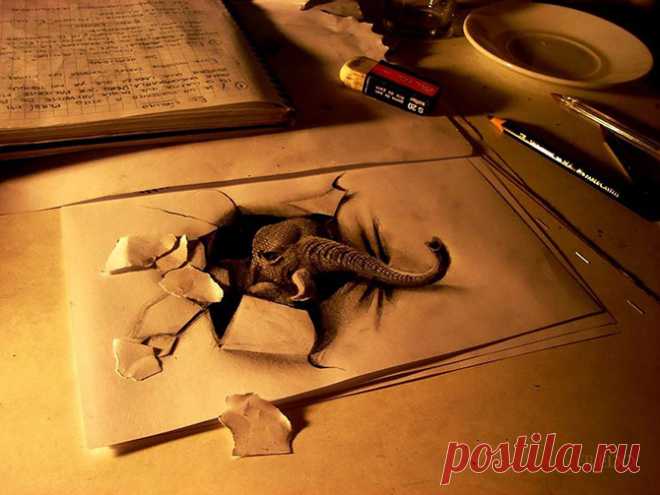 Карандашные 3D рисунки