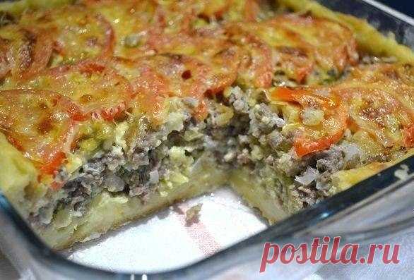 ОТКРЫТЫЙ МЯСНОЙ ПИРОГ 
(из картофельного теста)