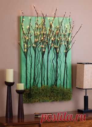 Световое оформление... Canvas With Lighted Branches