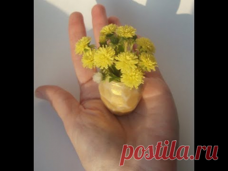 Миниатюрный одуванчик из холодного фарфора. Часть 1.