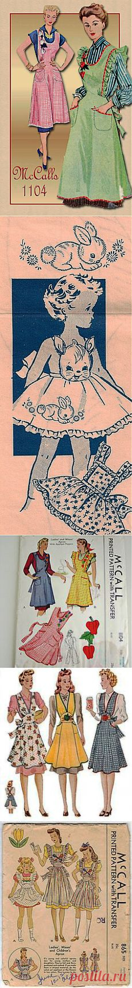 1940s Apron Pattern McCalls 1104 Vintage Sewing Pattern for Bib Apron…
