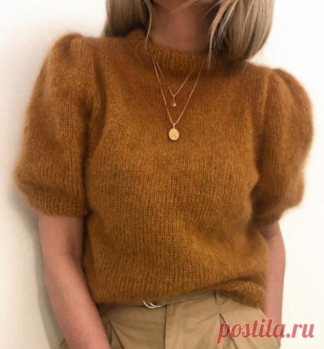 ღКак связать мохеровую блузу с пышными рукавами