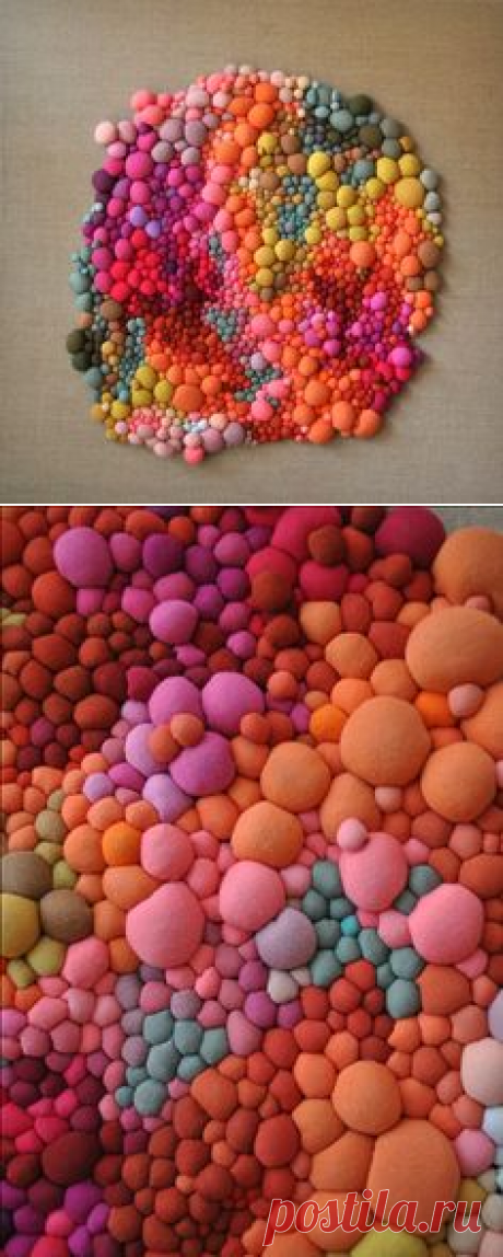 (20) Textile Sculptures Created From Dozens of Multicolored Orbs by Serena Garcia Dalla Venezia | transfer2