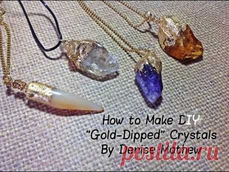 (2) How to Make a DIY &quot;Gold-Dipped&quot; Crystal Pendants by Denise Mathew - YouTube