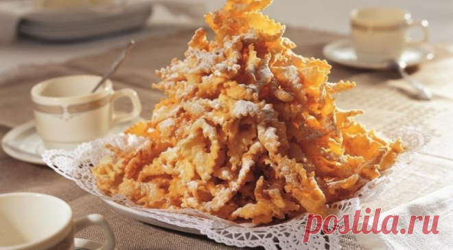 ​Хворост Ингредиенты:Яйца — 4 шт.Сметана — 400 гСоль — по вкусуМука — 750 гМасло растительное — 500 млСахарная пудра — 100-200 гПриготовление:1. Хорошо перемешать яйца, сметану, соль и муку. Тонко раскатать тесто, нарезать его тоненькими полосками и сделать из...