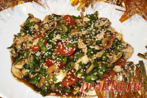 Легкая острая закуска из шампиньонов