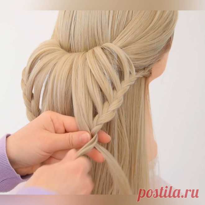 Красивая модная прическа на длинных волосах. #прически #красота #стильныепрически #волосыстиль #hairstyle