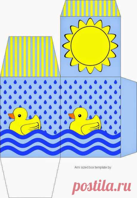 Caja con Patito de Goma para Imprimir Gratis. | Oh My Bebé!