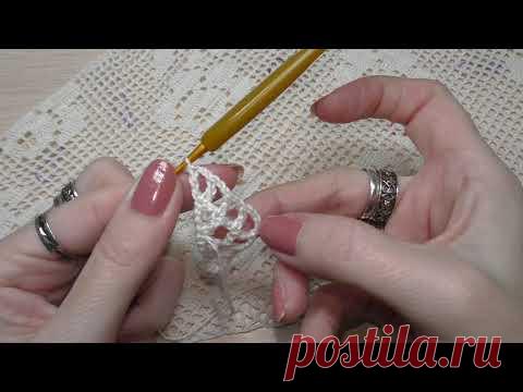 Как начать шаль в филейной технике?