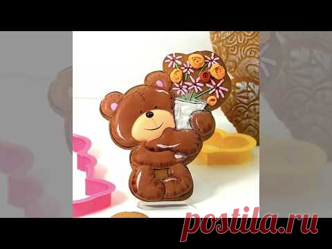 Роспись Пряника «Мишка с букетом» глазурью [мастер-класс]