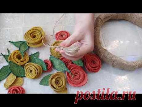 Венок на голову из крашенной мешковины. Для фото сессии на выставке рукоделия. DIY/рукоделие