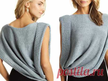 Ассиметричный топ от Тома Скотта.Vogue Knitting