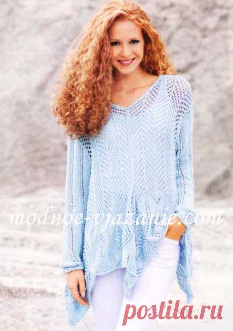 Ассиметричный сетчатый пуловер